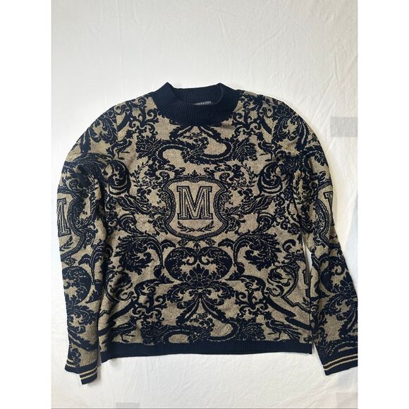 Scotch & Soda Maison Scotch gold and navy pullover sweater, size small - Picture 1 of 9